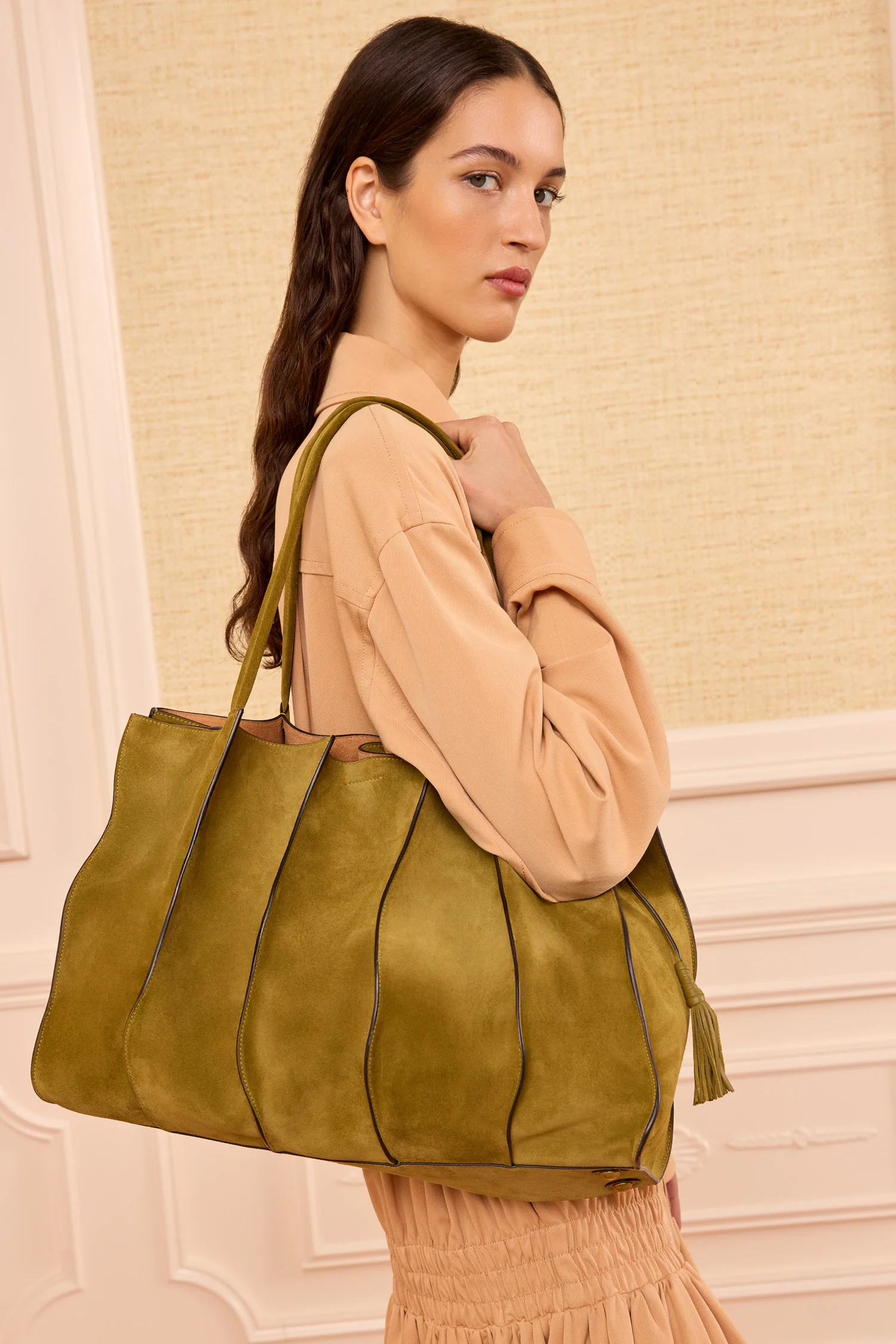Adria Large Tote - Olive - Image 6