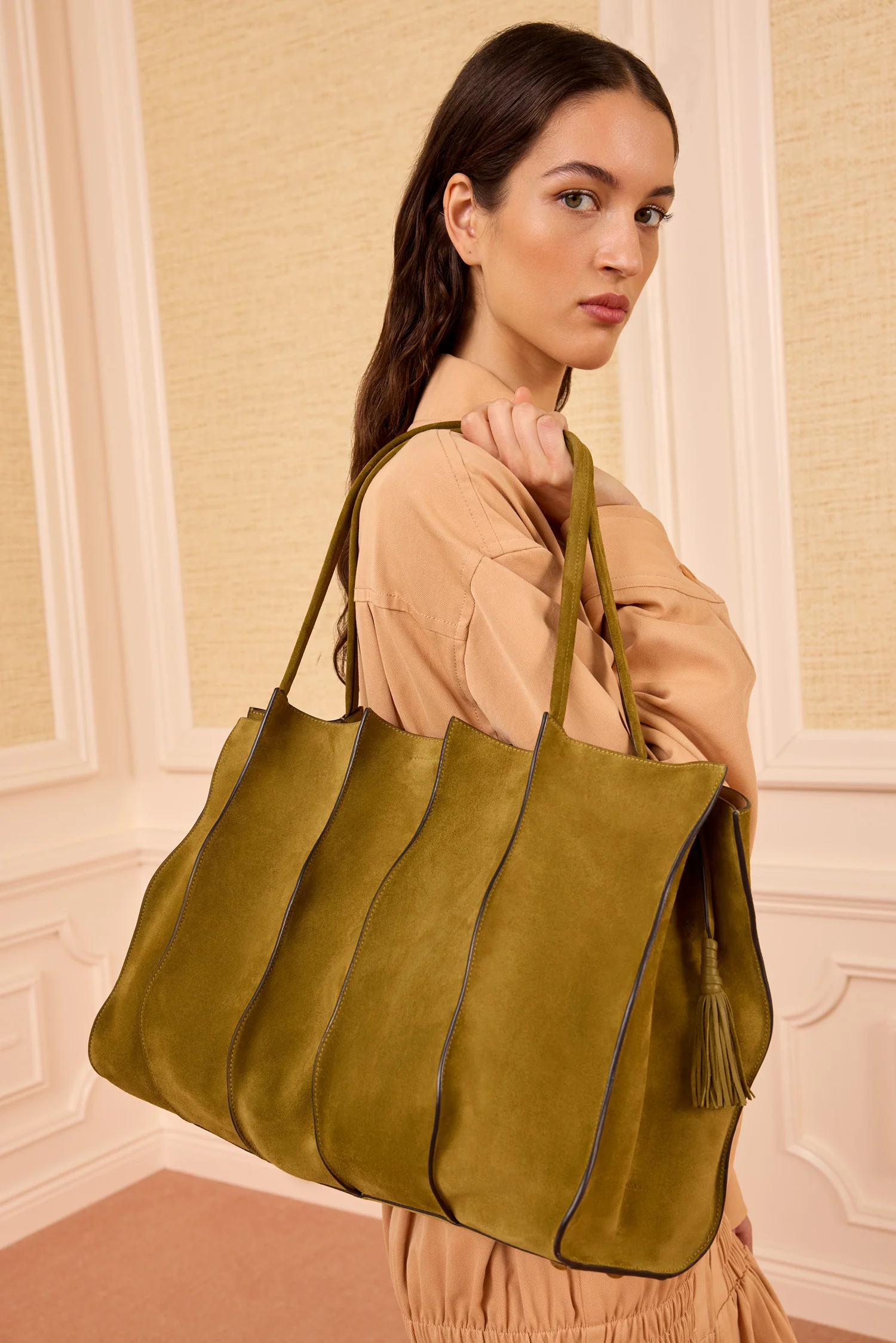 Adria Large Tote - Olive - Image 7