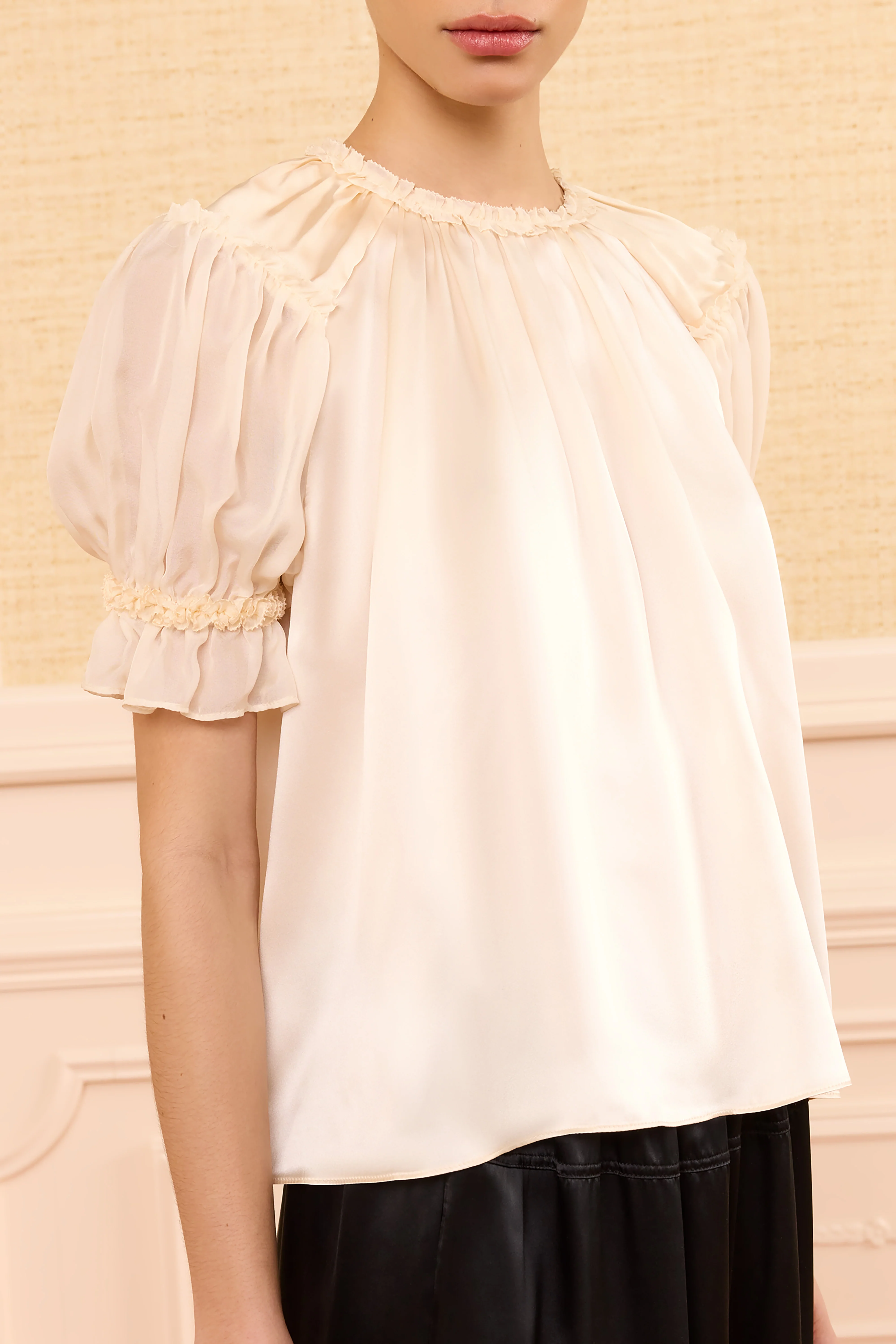 Alina Silk Top - Ivory - Image 2