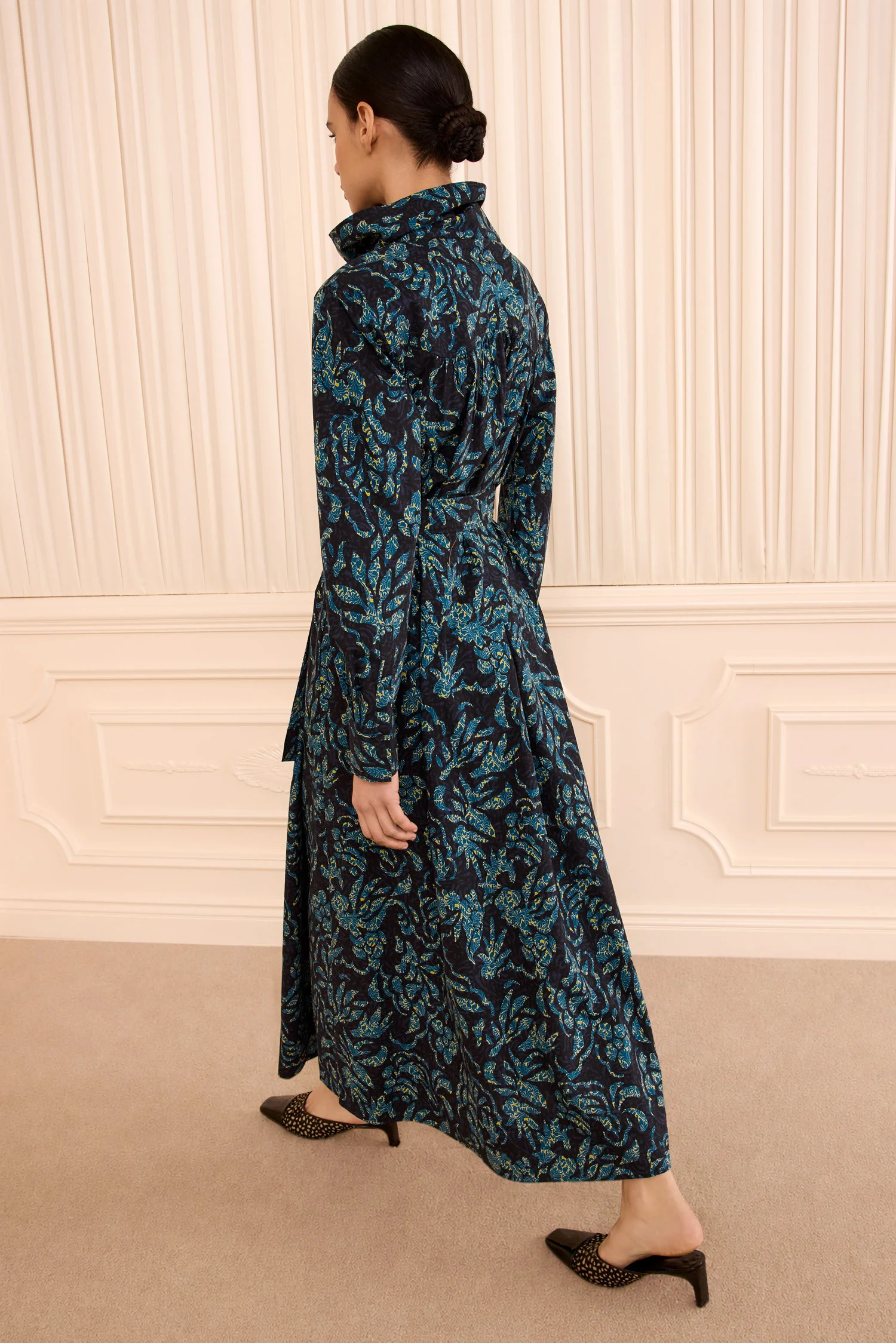 Amira High Neck Cotton Dress - Midnight - Image 4