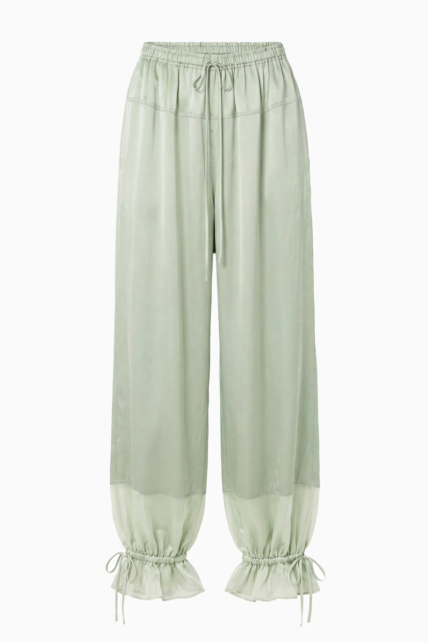Camile Silk Cinched Pant - Celadon - Image 5