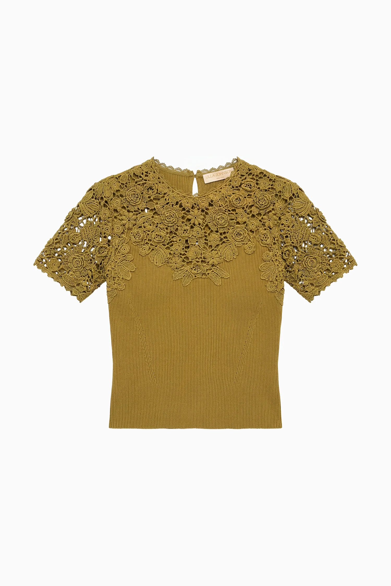 Clelia SS Crochet Top - Loden - Image 5