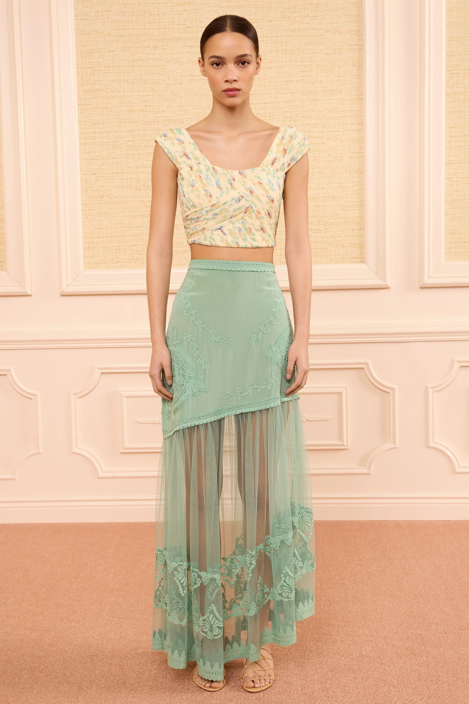 Elspeth Silk Midi Skirt - Arctic - Image 3