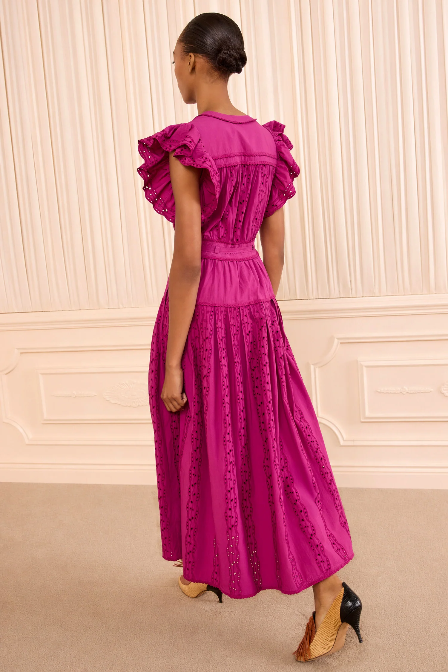 Elvira Short Sleeve Cotton Dress - Orchid - Image 4