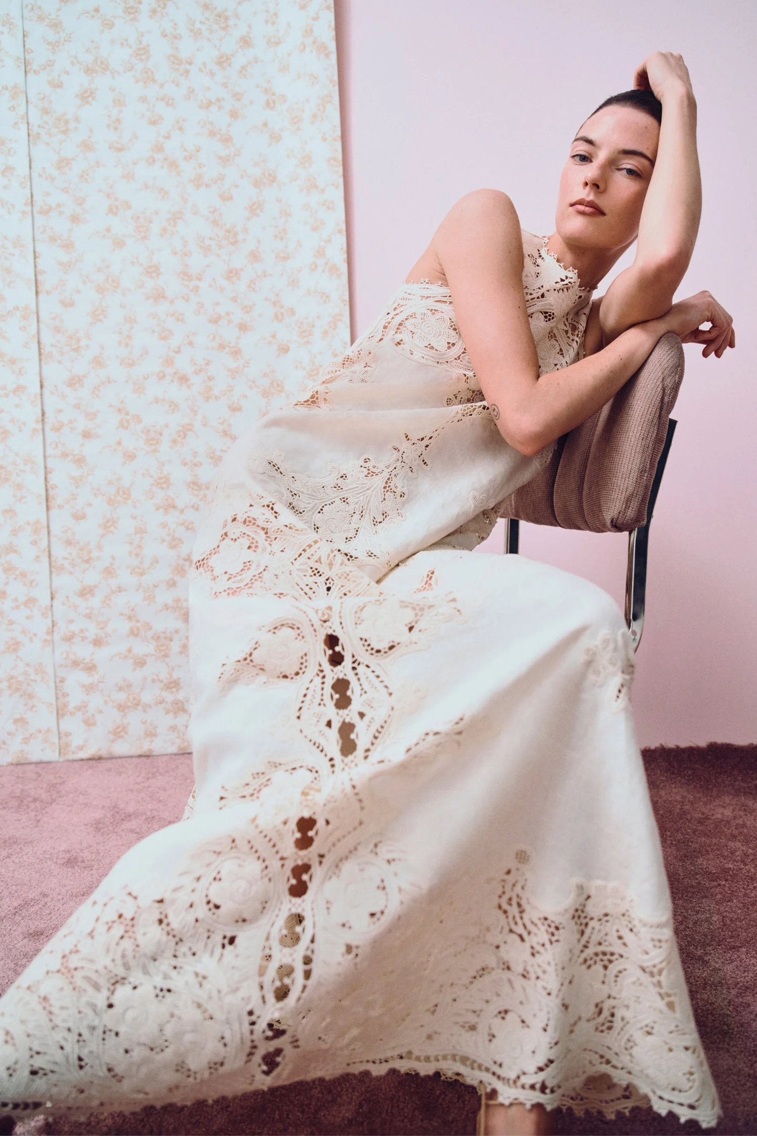 Fleur Linen Midi Skirt - Ivory - Image 7