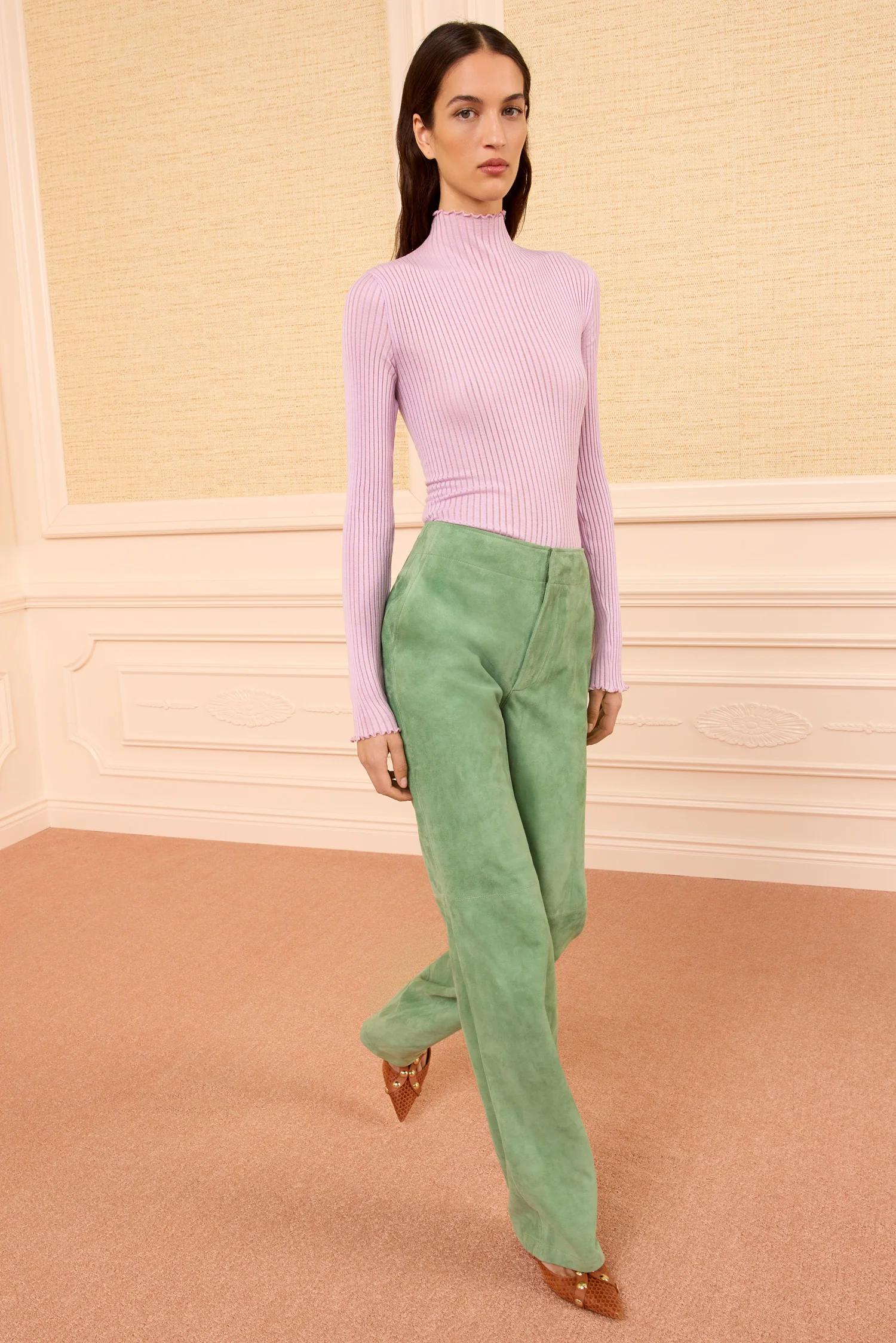 Freja Suede Pant - Aventurine
