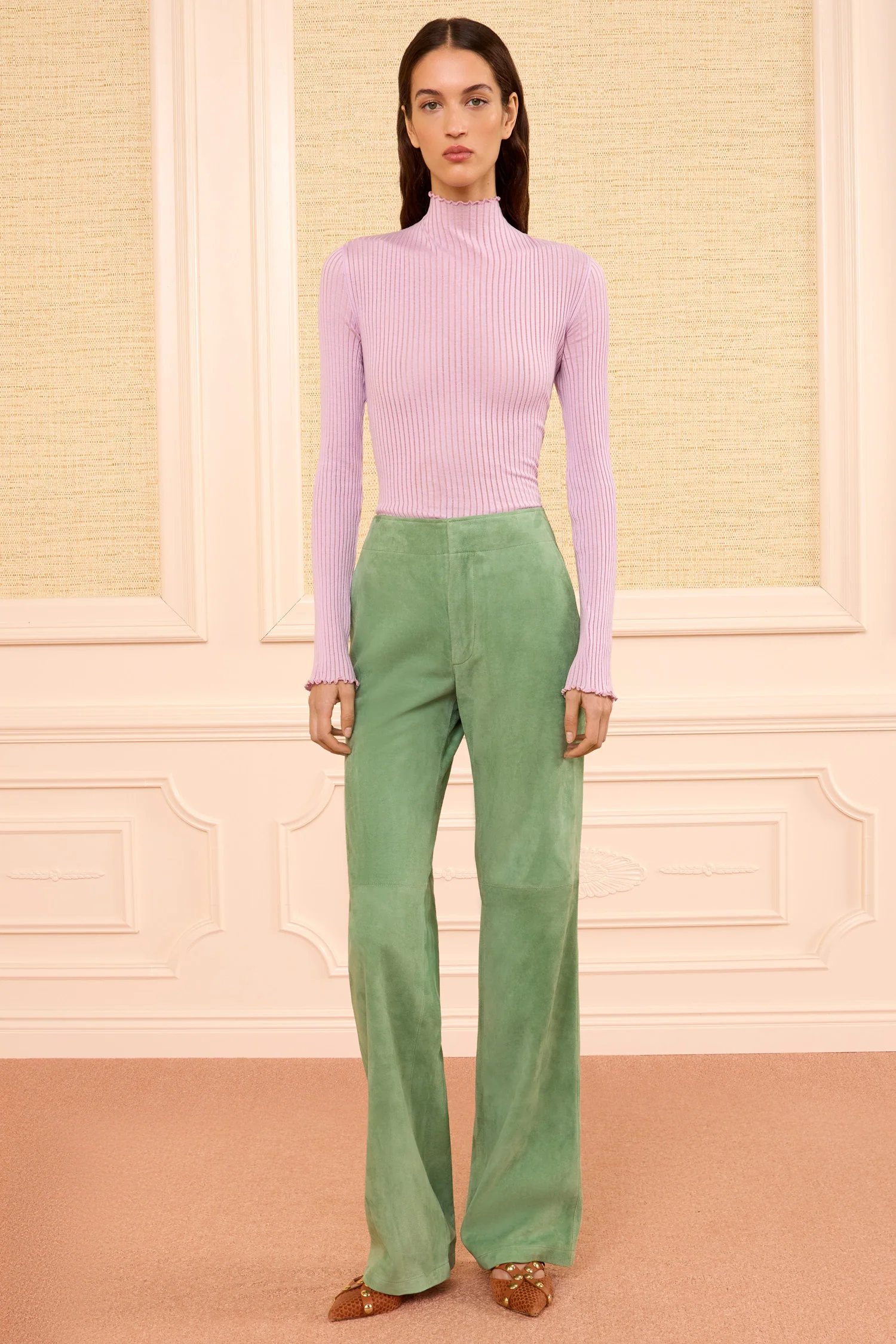 Freja Suede Pant - Aventurine - Image 4