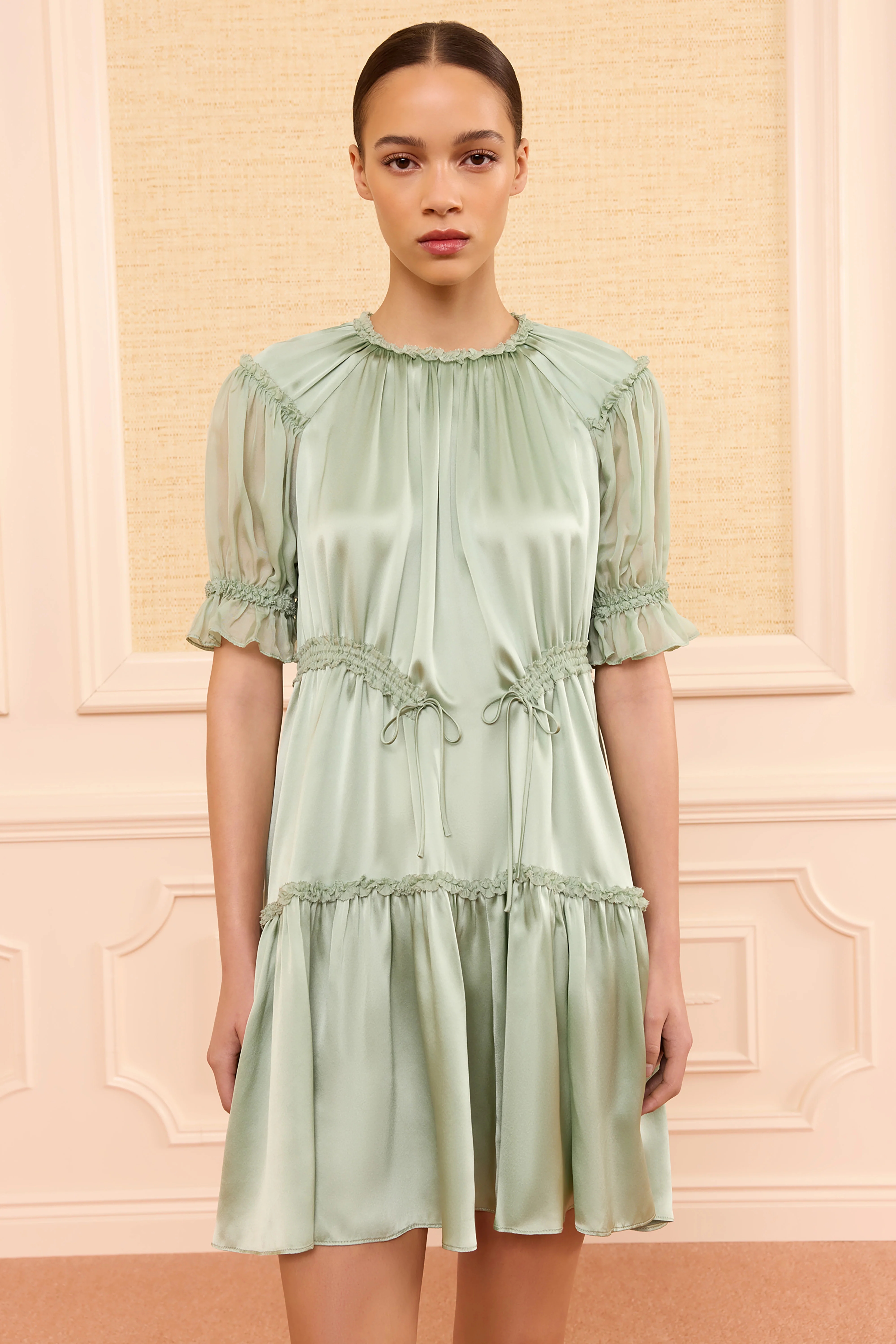 Juliette Mini Dress - Celadon - Image 4