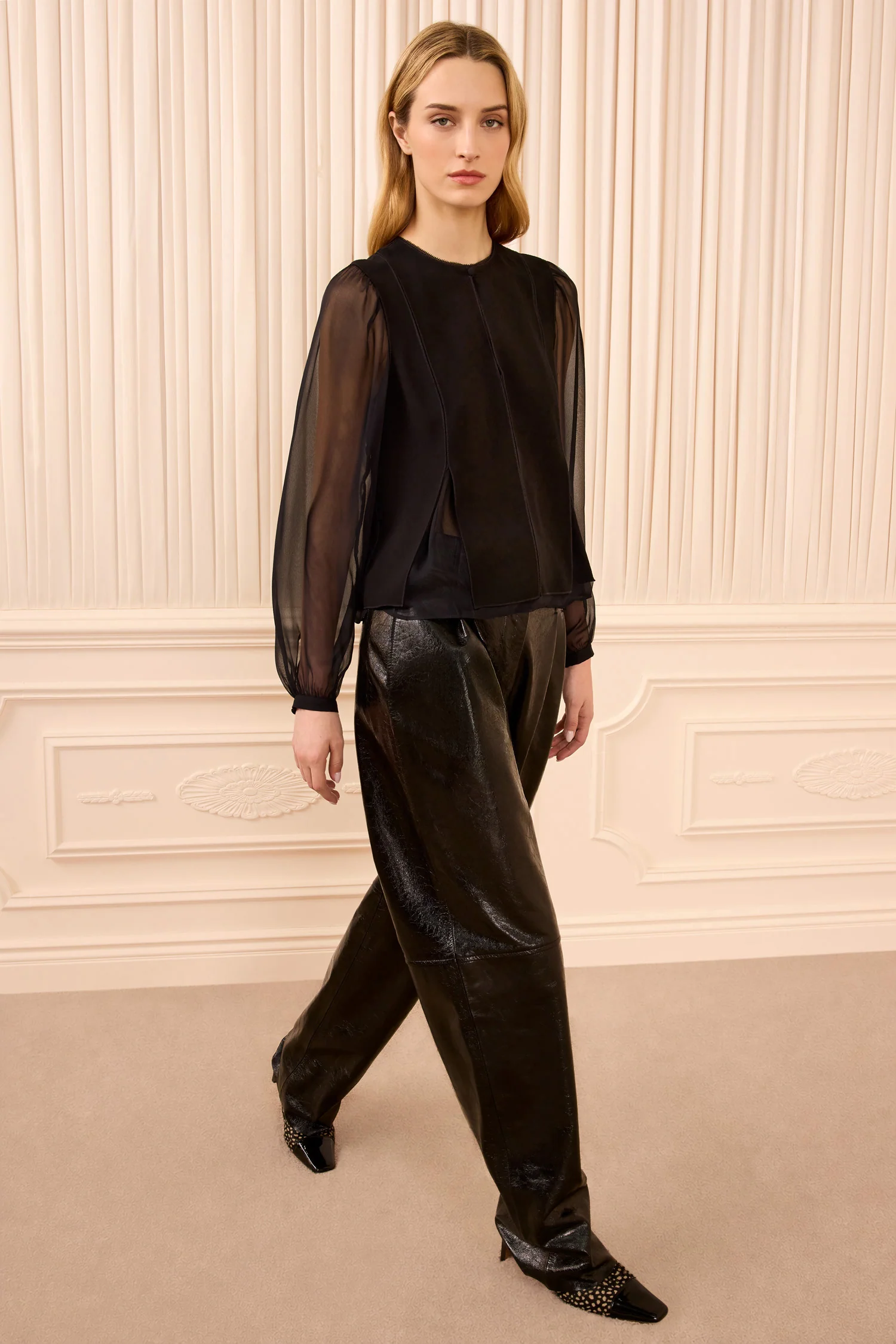 Lucette Long Sleeve Blouse - Noir