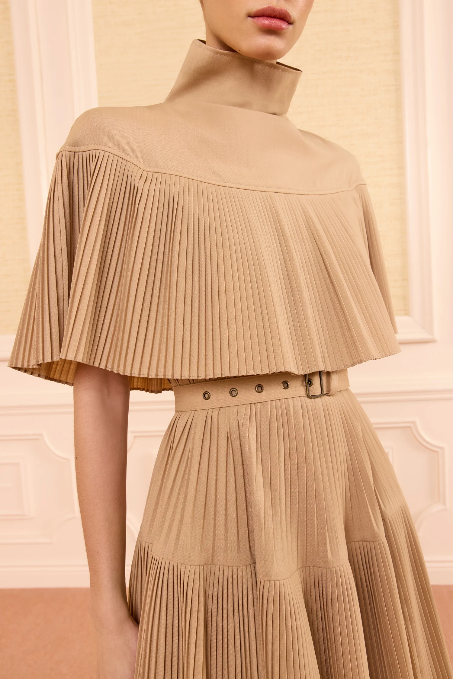 Lucille Pleated Wool Mini Dress - Dunewood - Image 2