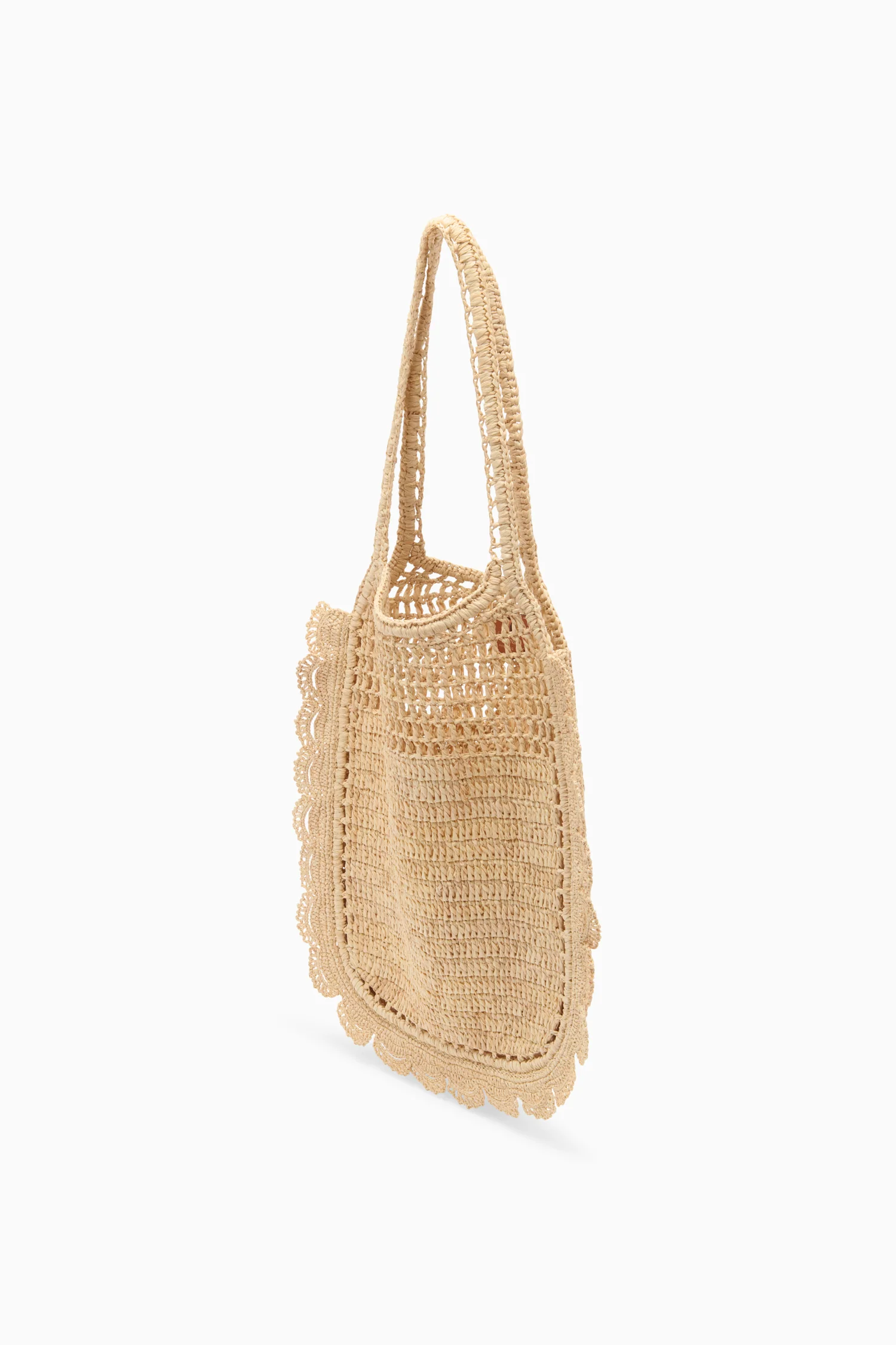 Marina Raffia Flat Tote - Natural - Image 2
