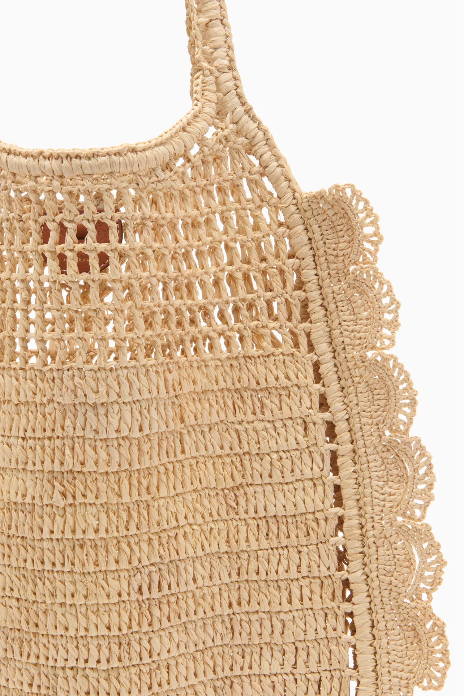 Marina Raffia Flat Tote - Natural - Image 3