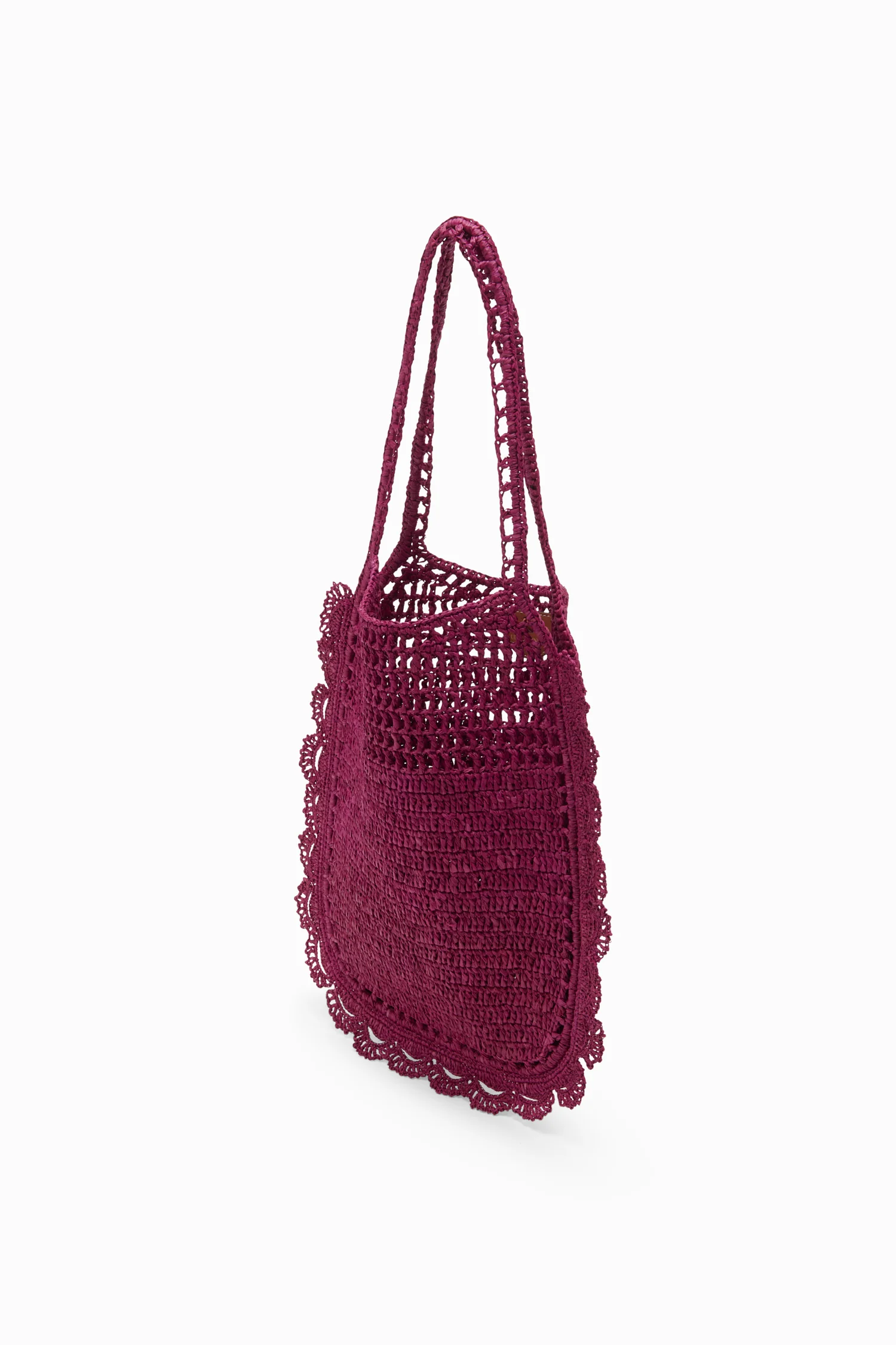 Marina Raffia Flat Tote - Orchid - Image 2