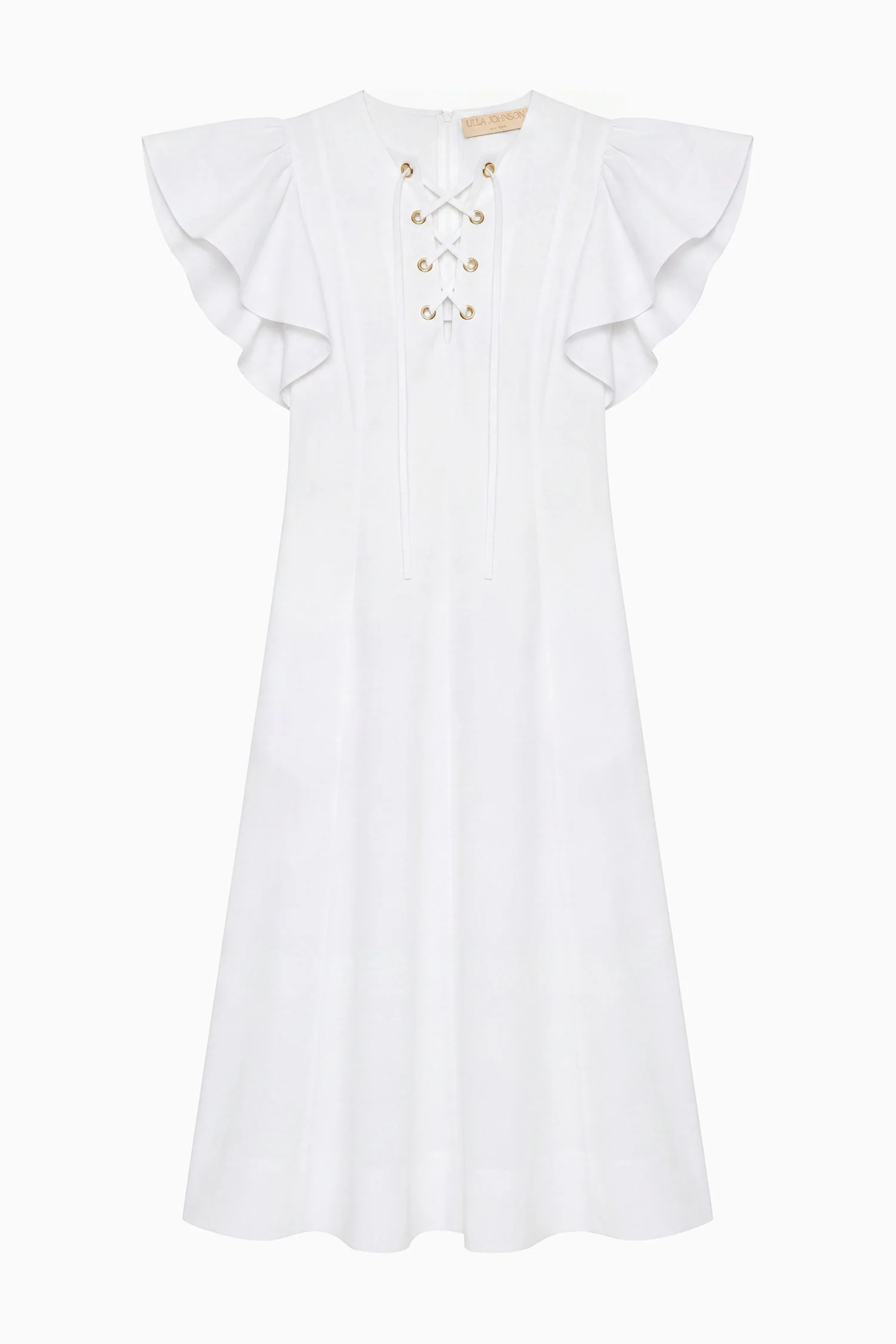 Odessa Cotton Dress with Lace Up - Cowrie - Image 5