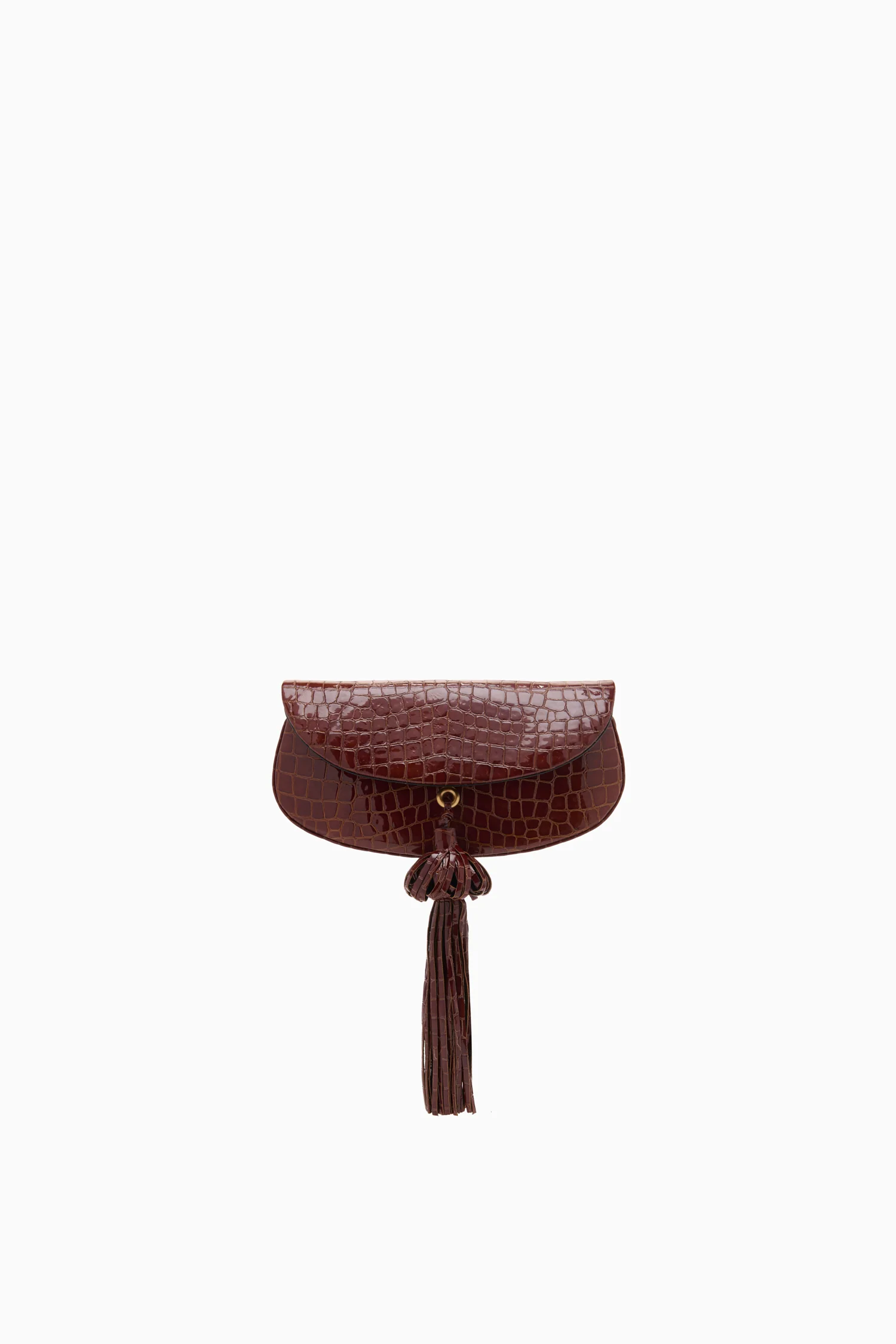 Paloma Tassel Flap Bag - Embossed Chestnut - Image 3