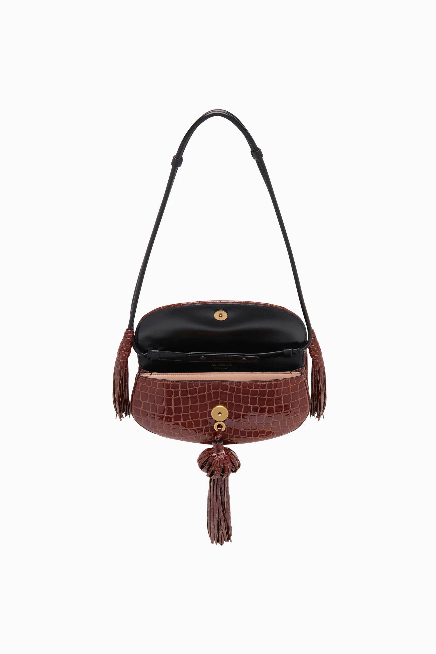 Paloma Tassel Flap Bag - Embossed Chestnut - Image 4