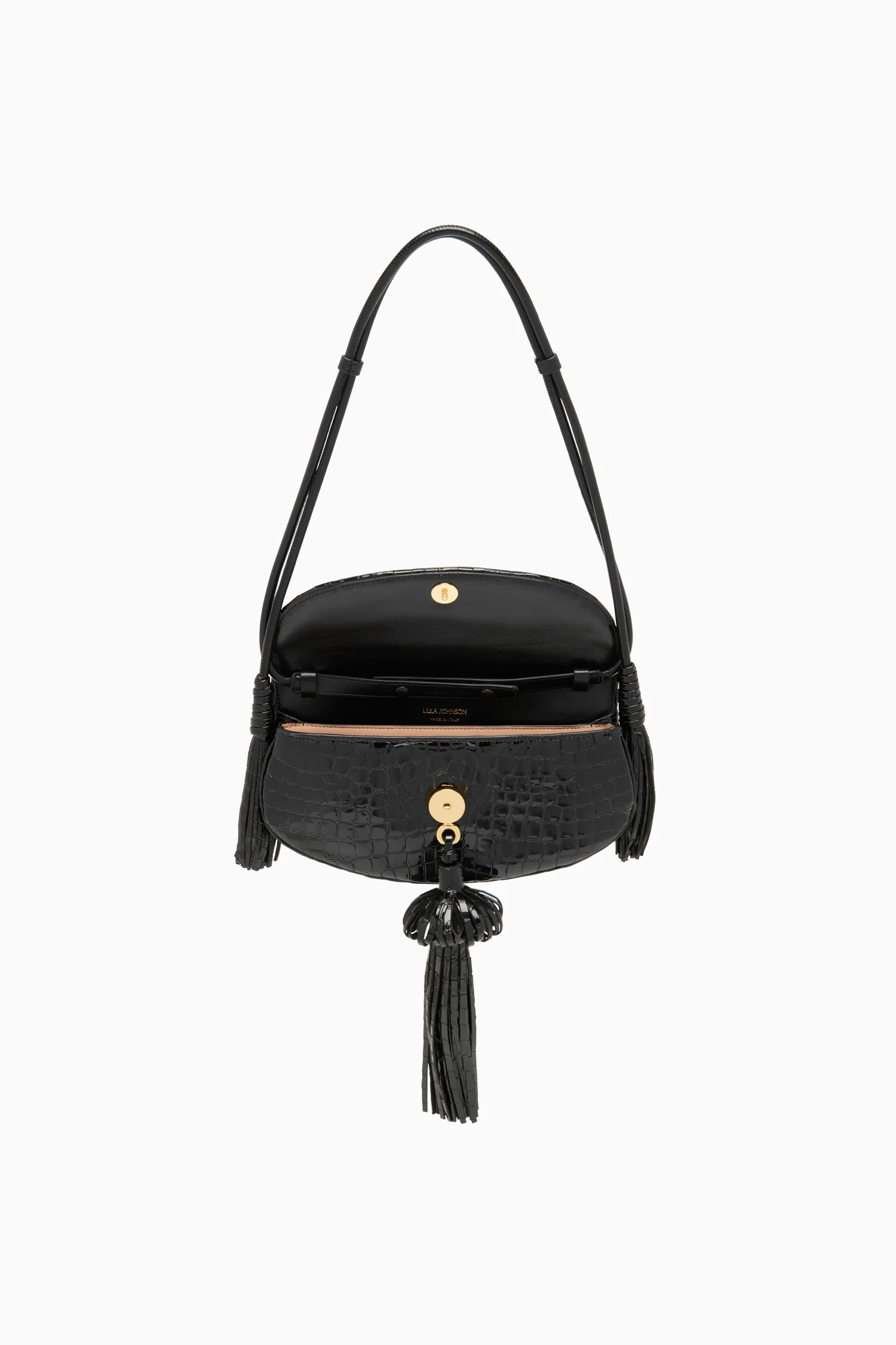 Paloma Tassel Flap Bag - Embossed Noir - Image 4