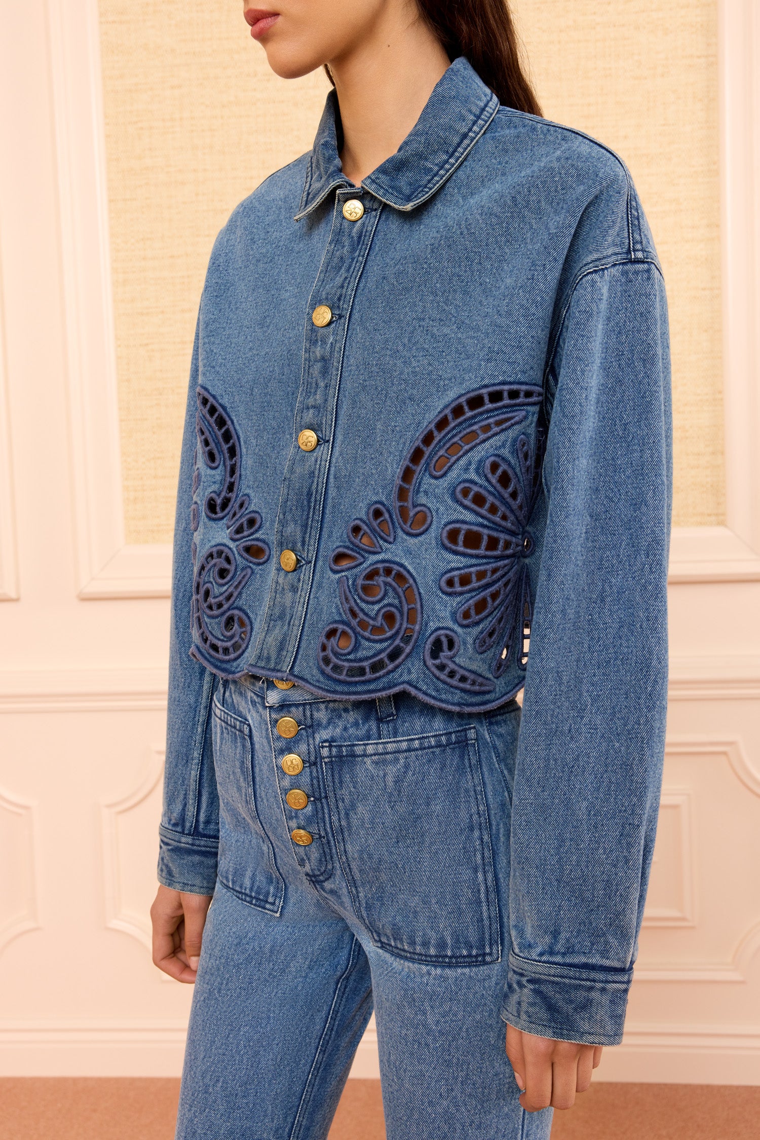 The Bobbi Jacket with Eyelet - River - Image 3