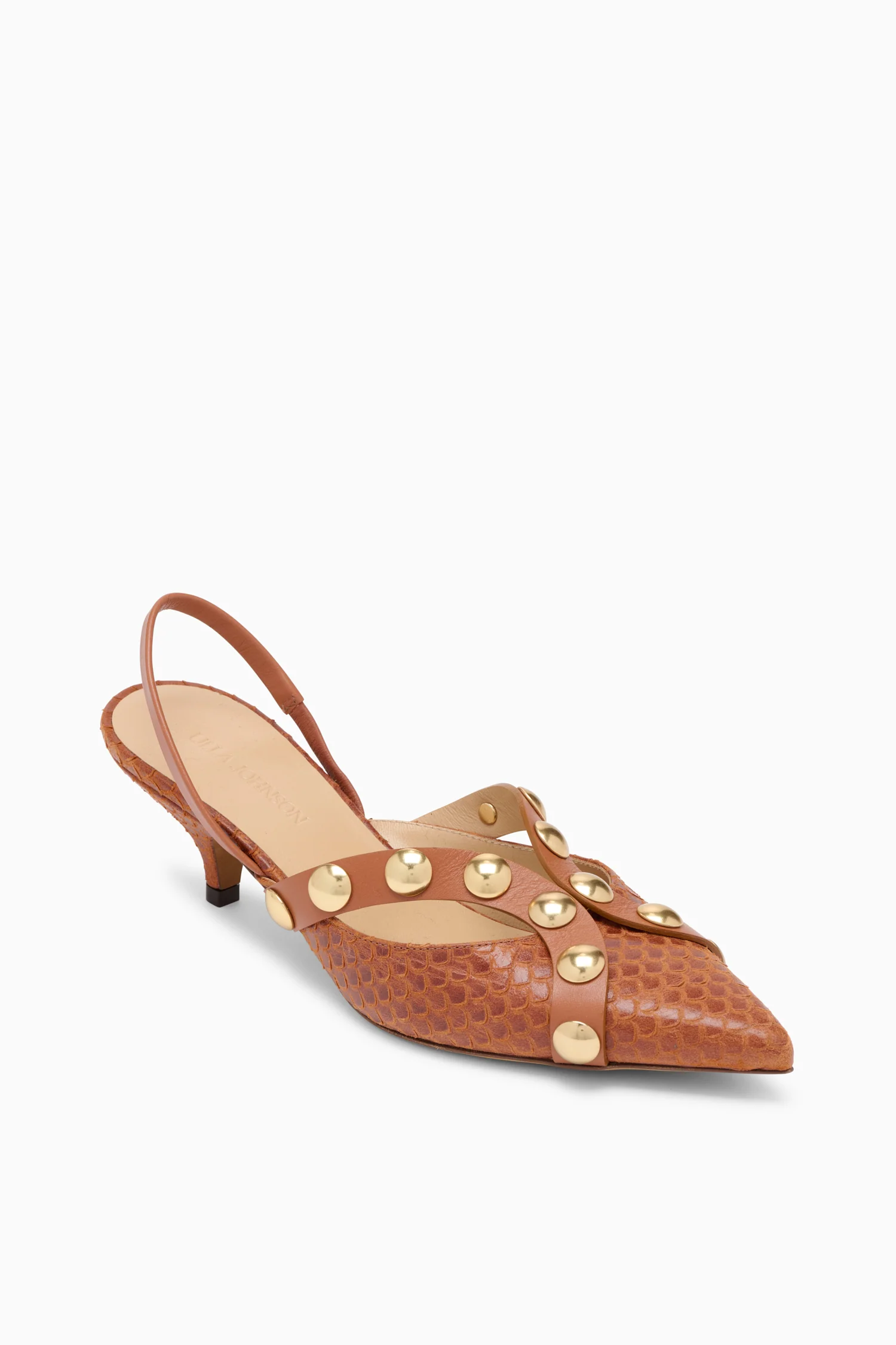 Vendome Studded Kitten Heel - Nutmeg - Image 2